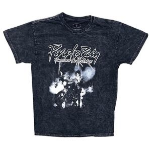 Prince Men's Purple Rain Mineral Stone Acid Distressed Vintage Wash Tee T-Shirt